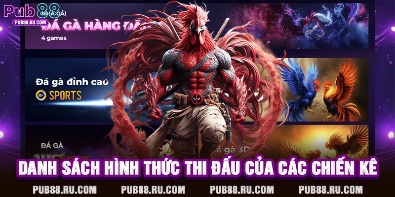 Danh sách hình thức thi đấu của các chiến kê